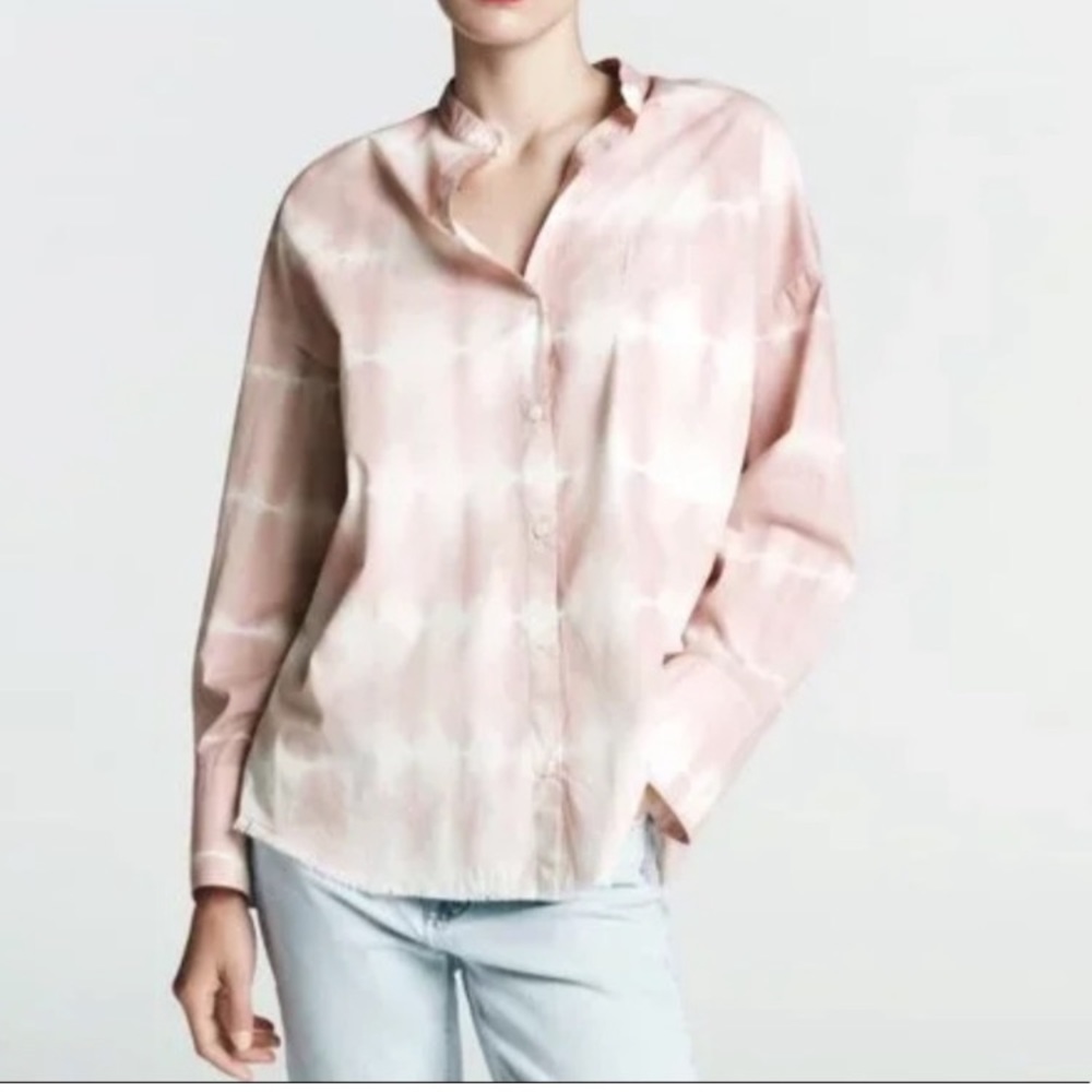 Zara pink tie dye button down shirt size xs